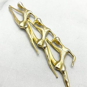 Vintage | Jewelry | Vintage Dancing Nude Woman Gold Tone Large Brooch